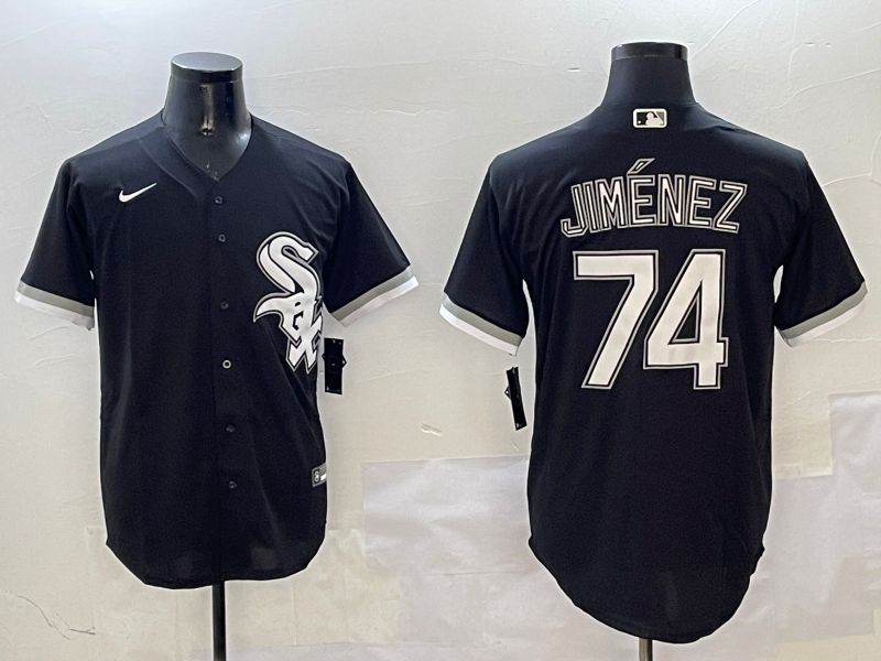 Men Chicago White Sox #74 Jimenez Black Game 2025 Nike MLB Jersey style 1